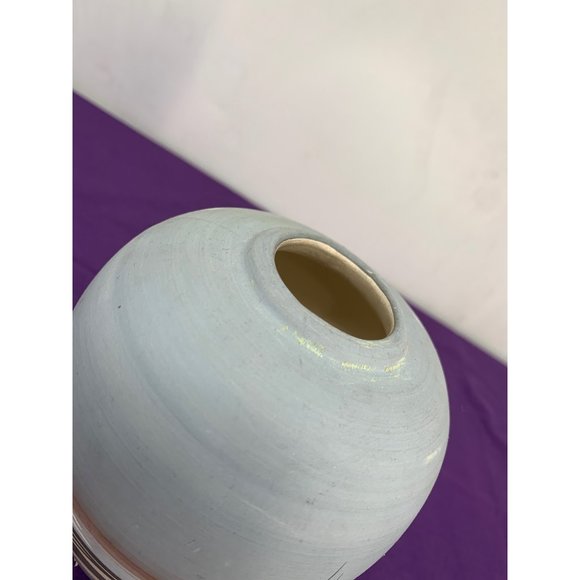 Native American Handmade Pottery Signed Todiic Wiind Southwestern 5" Vase Blue B - Picture 9 of 14